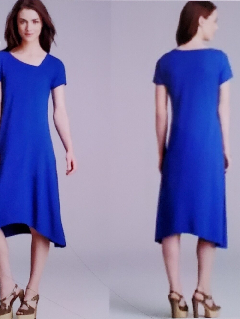 Eileen Fisher Asymmetrical Swing Tee Dress in Deep Blue, Size XSmall